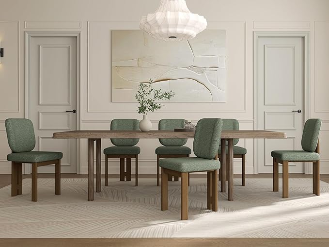 Modern Farmhouse Dining Chairs Set of 6, Green
