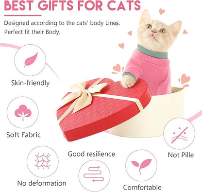 Sticky Cat Clothes Stretchy, Sphynx Hairless Sweater & Pajamas for Cats only, Soft Cat Onesie for Cats After Surgery Female Male & Hair Loss Prevention, Pink XS
