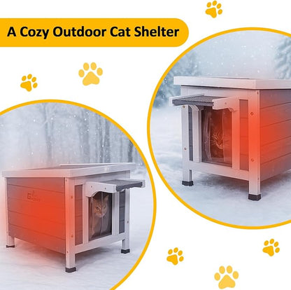 GEGURI All-Weather Outdoor Insulated Shelter for Cats, Dogs & Rabbits – Weatherproof Hutch with Thermal Layer, Elevated Floor, and Asphalt Roof