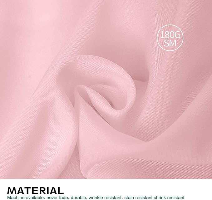 Surmente Pink Tablecloth 90 x 132-inch Rectangular Polyester Table Cloth for Weddings, Banquets, or Restaurants