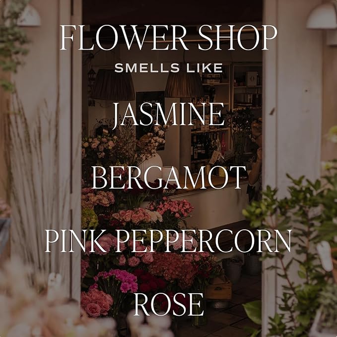 Sweet Water Decor Flower Shop Candle - Jasmine with Pink Peppercorn Scent -100% Cotton Wick Soy Blend Wax Candles with 50 Hour Burn Time - Poured in The USA - 11oz White Jar