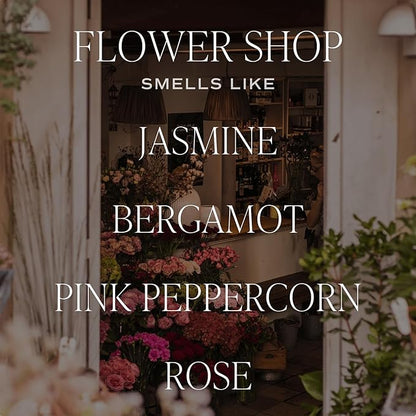 Sweet Water Decor Flower Shop Candle - Jasmine with Pink Peppercorn Scent -100% Cotton Wick Soy Blend Wax Candles with 50 Hour Burn Time - Poured in The USA - 11oz White Jar