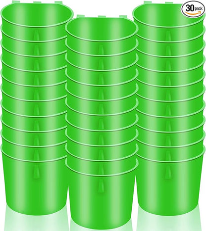 30 Pcs Chicken Coop Feeder Water Cup,8 oz Cage Cups Chicken Feeder Waterer, Cage Cups Birds Hanging Feeders, Chicken Feeder Water Bowl for Parakeet Poultry Pigeon Bunny Wire Cage(Green)