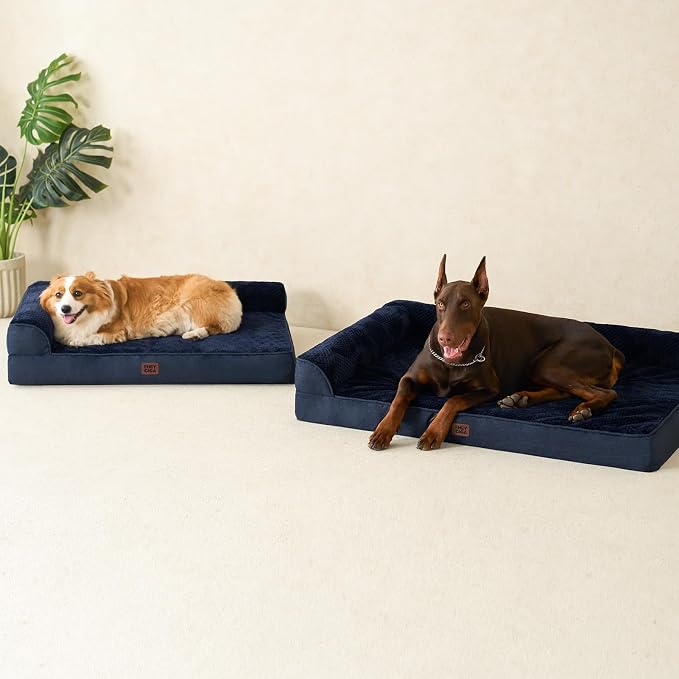 EHEYCIGA XL Dog Bed Memory Foam for Crate, Extra Large Dog Bed Orthopedic with Washable Removable Cover, Waterproof Pet Sofa Couch XLarge Size Dogs, 41x27x6.5, Navy Blue | Washable Removable Cover, Waterproof Flat Pet Sofa Couch with Nonskid Bottom, 41...