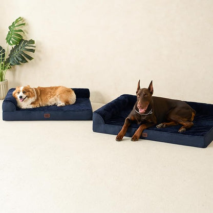 EHEYCIGA XL Dog Bed Memory Foam for Crate, Extra Large Dog Bed Orthopedic with Washable Removable Cover, Waterproof Pet Sofa Couch XLarge Size Dogs, 41x27x6.5, Navy Blue | Washable Removable Cover, Waterproof Flat Pet Sofa Couch with Nonskid Bottom, 41...
