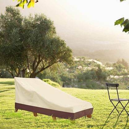 Vailge Waterproof Patio Chaise Lounge Cover, 600D Heavy Duty Outdoor Lounge Chair Covers,UV Resistant Patio Furniture Covers,2 Pack-Small,Beige & Brown