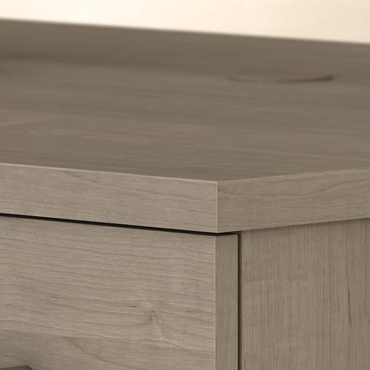 Bush Furniture Somerset 72W 3 Position Sit to Stand L Shaped Desk with Hutch in Ash Gray | Adjustable Height Table for Home Office