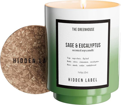 Christmas Candle, Eucalyptus Sage Soy Candle, 12oz/75-Hours Burn Time, 100% Natural Candles Non Toxic, Aromatherapy Candle for Home Scented,Women,Stress Relief, Meditation, Yoga & Relaxation
