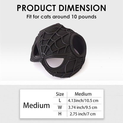 Cat Bat Mask Halloween Costumes Accessories for Cats, Cat Bat Cosplay Apparel (Medium, Black Spider)