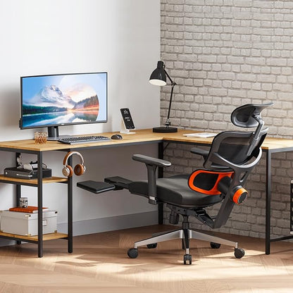 Newtral Ergonomic Office Chair with Fully Adaptive Lumbar Support, 136°Tilt Function, Computer Desk Chair with Soft 4D Armrest, Adjustable Headrest (Supreme Without Laptop Tray, Black)
