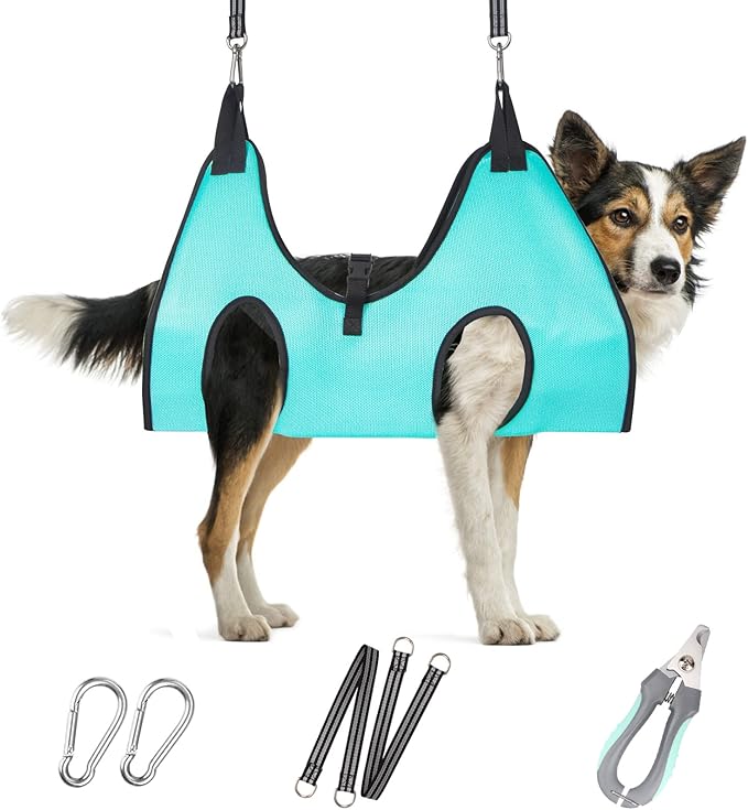 Dog Grooming Hammock - Upgrade Pet Grooming Harness for Nail Trimming (L 50lb), Dog Sling for Nail Clipping, Dog Hanging Holder Hanger for Cutting Nail with Nail Clippers