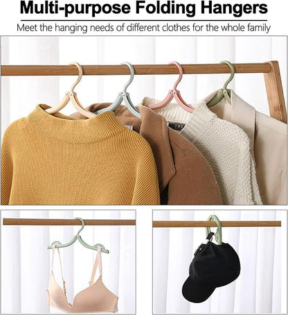 Travel Hangers, Foldable Hangers, Folding for Travtravel Hangerscruise Essentials, Folding Clothes Hanger, Travel Must Haves for Flying, Camping, Hotel, RV, Road Trip, 10 Pcs (Black)