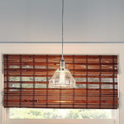 Kichler Avery 1-Light Bell Mini Pendant in Brushed Nickel, Clear Seeded Glass, (8.5" H x 8" DIA), 43850NI
