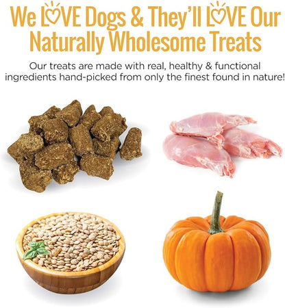 Smart Cookie All Natural Dog Treats - Rabbit & Pumpkin - Training Treats for Dogs & Puppies with Allergies, Sensitive Stomachs - Soft Dog Treats, Grain Free, Chewy, Human-Grade, Made in USA - 5oz Bag