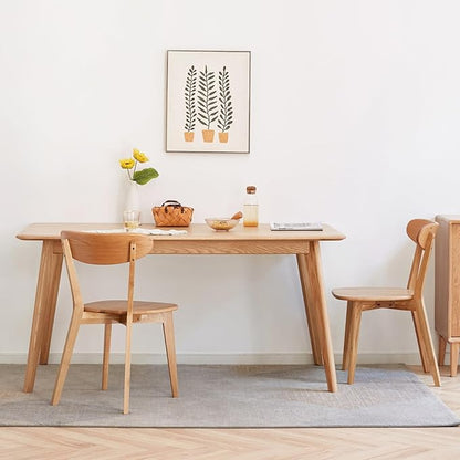 Solid Wood Dining Chairs Set of 2 - FAS-Grade North American Oak,Heavy Duty Dining Chair with Ergonomic Curved Back,Dining Chairs for Heavy People,Easy Assembly,400 lb Capacity