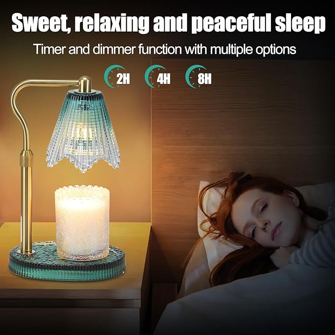 Candle Warmer Lamp with Height Adjustment - Electric Wax Melt Warmer with Timmer and Dimmer for Scented Candle Wax, Homer Décor and House Warming Birthday Gifts for Women Mom