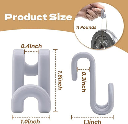 Mlici Clothes Hanger Connector for Clothes Organizing, 60 Pack Space Saving Hanger Extender Hooks for Home Closet Organizer, Grey