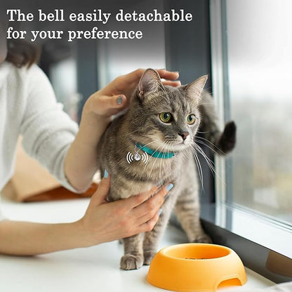 OOPSDOGGY Cat Collar for AirTag Holder, Leather Kitten Collars with Elastic Strap & Bell, Non Breakaway Adjustable Small Pet Collars for Indoor & Outdoor for Boy, Girl (Beige)