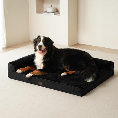 EHEYCIGA Extra Large Dog Bed Othorpedic, Memory Foam XL Dog Bed with Washable Removable Cover, Waterproof Pet Sofa Couch XLarge Size Dogs with Nonskid Bottom, 44x32x6.5, Black | Washable Removable Cover, Waterproof Flat Pet Sofa Couch with Nonskid Bott...