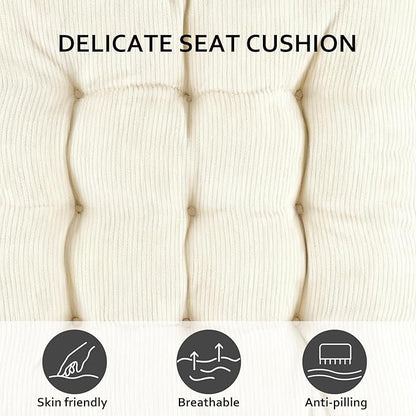 Square Seat Cushion for Kitchen Dining Chairs, Soft & Comfortable 15.5" x 15.5" Chair Pads, 6 Packs, Beige