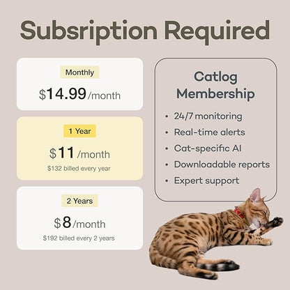 Health Tracker for Cats - Smart Cat Collar with Safety Breakaway Buckle for Indoor Cats, Wellness Alerts, Real-time Monitoring (Navy, XS)