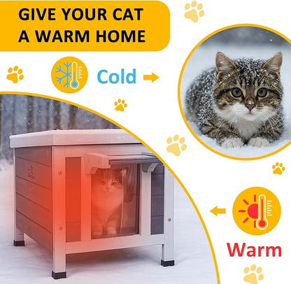 GEGURI All-Weather Outdoor Insulated Shelter for Cats, Dogs & Rabbits – Weatherproof Hutch with Thermal Layer, Elevated Floor, and Asphalt Roof
