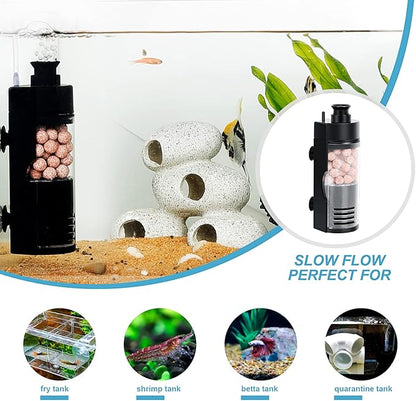 hygger Small Aquarium Bio Sponge Filter 6-20 Gallon Fish Tank Filter for Breeding Fry Betta Shrimp Tank (Large)