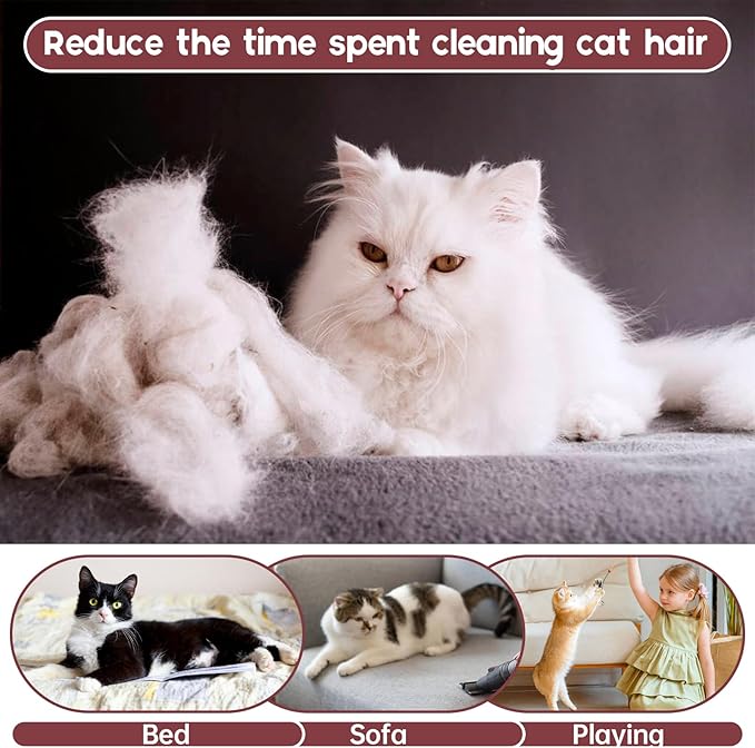 QBLEEV Sticky Hair Cat Clothes, Prevent Fur Shedding Shirts for Cats Only, Kitten Pajamas Costumes Outfits for Daily Wear Parties Photography, Anti-Shed Cat Onesie Recovery Suit for Cat or Small Dogs