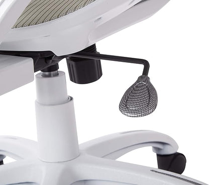 Office Star Ventilated Manager's Office Desk Chair with Breathable Mesh Seat and Back, White Base, White