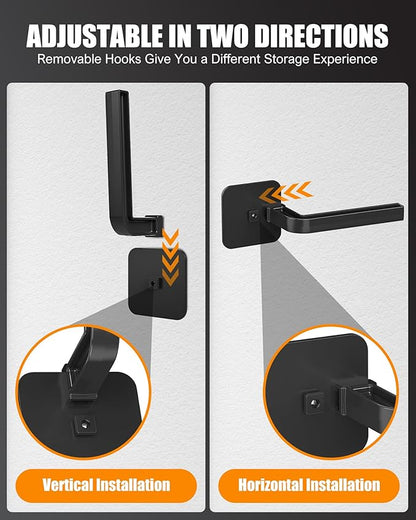 Multi-Purpose Hat Organizer (22-Pack), Strong Adhesive Hat Hooks for Wall, Two Mounting Options, Black