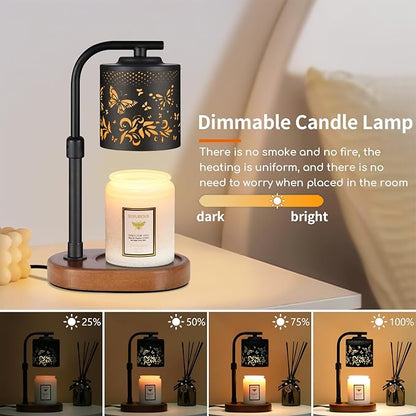 kobodon Candle Warmer Lamp with Timer,Birthday Gifts for Women Mom,Adjustable Height for Scented Jar Candles,Electric Candle Lamp Warmer for Home Decor(Butterfly)