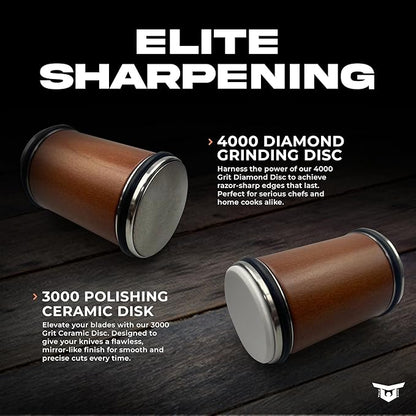 Rolling Knife Sharpener Tool Kit, Kitchen Knife Sharpener with Diamonds and Ceramic, Sharpener Kit offer 15° & 20° Magnetic Angles, Hunting knife Sharpener for Kitchen Gadgets & Gifts