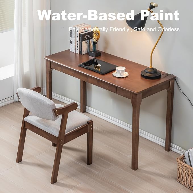 Solid Wood Desk with Drawers, Small Computer Desk for Small Spaces, Gaming Study Home Office Desks for Work, Student PC Desk for Bedroom, Escritorios para Cuartos