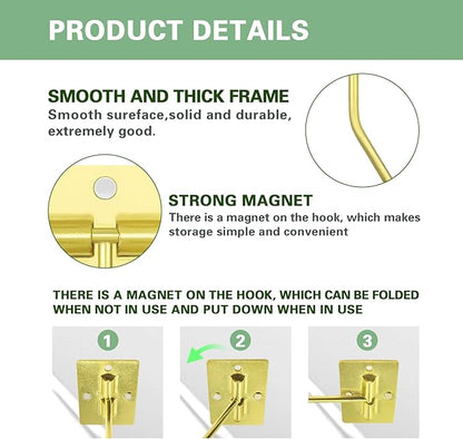 Banana Hanger Hook – Space Saving Banana Holder Hanger to Keep Bananas Fresh, Self Adhesive and Screw Banana Hook 4Pack Gold
