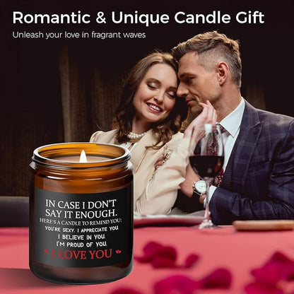 MOASITN Valentines Day, Birthday, Anniversary Candle for Men, Women, Unique & Funny I Love You Couples Candles for Her Him, Boyfriend, Girlfriend, Lavender Scented Candle Candles for Husband Wife