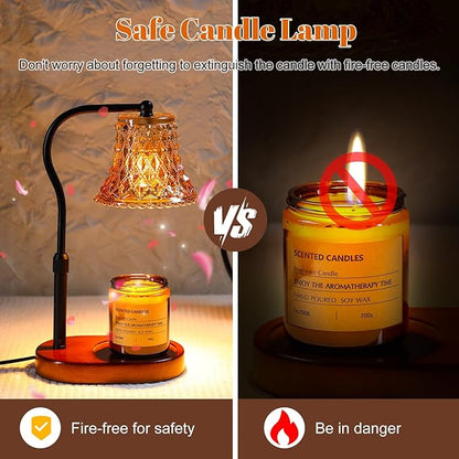 Candle Warmer Lamp with Candle Melter, Electric Candle Lamp Warmer, with Timer & Dimmer Height Adjustable Scented Candles, Mother's Day Christmas Gift for Mom, Candle Warmer Lamp Bulbs for Home Deco