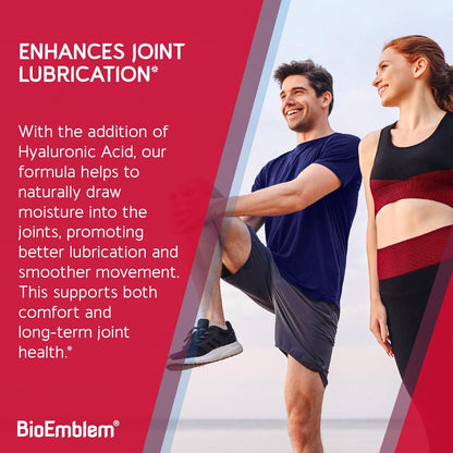 BioEmblem Joint Support - Glucosamine Chondroitin + MSM 1500 MG - with Boswellia, Turmeric & Hyaluronic Acid - Joint Health Supplement, Mobility, Flexibility, Cartilage - Non-GMO - 90 Caps