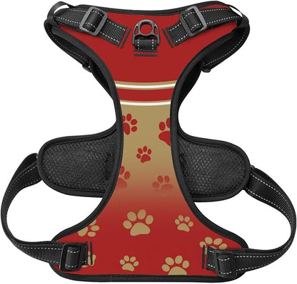 Custom San Francisco Dog Harness with Reflective Stripes Personalized Name and Number Dog Vest Harness with Pet Traction Rope for Small Medium Large Dog