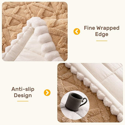Couch Cover for Dogs, Washable Non Slip Sofa Covers for 3 Cushion Couch Pet Friendly Fuzzy Sofa Protector&Bed Mat for Pets (27.6"x82.7" Light Brown)
