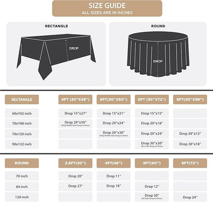 Fitable 10 Pack Rectangle Tablecloths: Stain Resistant Wrinkle Free Fabric Table Clothes, Washable Reusable Polyester Table Covers for Wedding Party Birthday Banquet Reception(Ivory, 70x120 Inch)