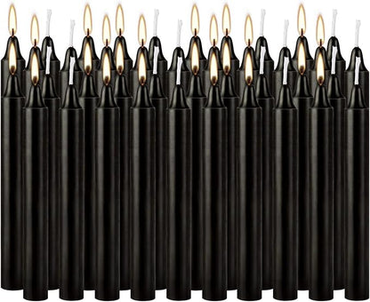 Set of 40 Black Candles – Spell Chime Candles for Halloween, Rituals, Prayer, Birthdays, Meditation, Altar - 4 Inch Tall, Unscented