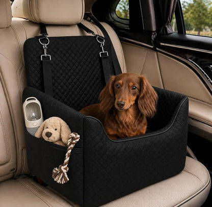 ALL GOOD PET SUPPLIES Dog Car Seat for Small/Medium Dogs Under 35lbs | Soft Memory Foam Booster Car Seat with Detachable Washable Cover and Cushion, Puppy Dog Car Bed