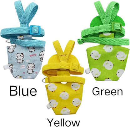 Adjustable Bird Diaper Harness Flight Suit Clothes with 80 Inch Flying Leash Rope for Parrots Conure Cockatiel (Yellow,M)