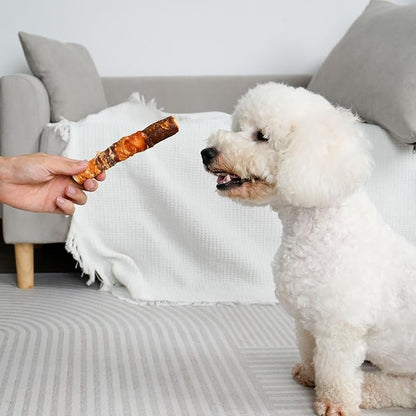 MON2SUN Dog Treats, Triple Flavor 6 Inch Chicken Liver Duck and Chicken Wrapped Rawhide Sticks, Teeth Cleaning Snacks for Medium Dogs, 35.27 oz (20 Count-Pack of 1)