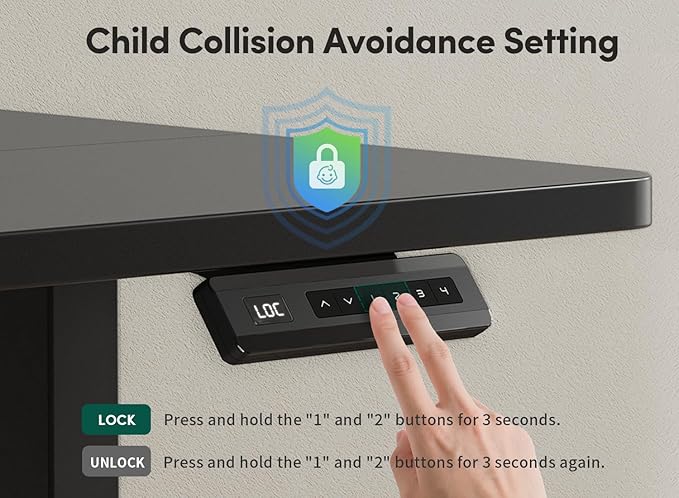FEZIBO 63 x 28 Inch Deeper Height Adjustable Electric Standing Desk with Double Drawers, Sit Stand Up, Home Office Computer Desk with 4 Height-Adjustable Feets & 2 Hooks, Black Frame/Black Top