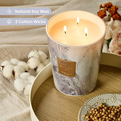 M&SENSE Extra Large Candle 35oz 150H Summer Night Scented Candle, 3 Wick Highly Scented Jar Candle, XL Candles Gift for Stress Relief, Meditation, Yoga