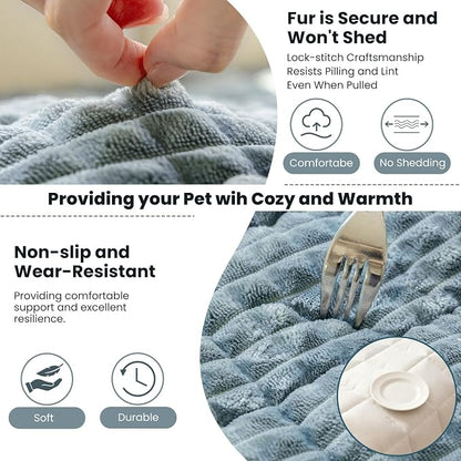 Couch Cover for Dogs Washable, Non-Slip Pet Couch Covers for Sofa, Fuzzy Dog Couch Cover Blanket, Thick, Soft, Plush Couch Cushion Covers for Sofa Protector(Blue Gray, 23.6" x 47.2"/60 x 120cm)