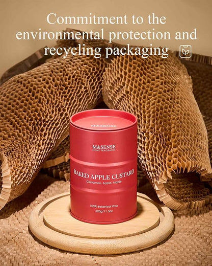 M&SENSE Baked Apple Scented Candles Christmas Decor,Natural Non Toxic,Christmas Candle for Stress Relief Meditation Relaxing, Housewarming Gifts for Women Men, 11.3oz 70 Hour Long Burning