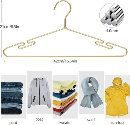 VWV 20 Pack Gold Aluminum Hangers, 16.5 Inch Smooth and Durable Metal Shirt Dress Hanger, Lightweight and Sturdy Metal Hanger, Suit Jacket Dress Hangers