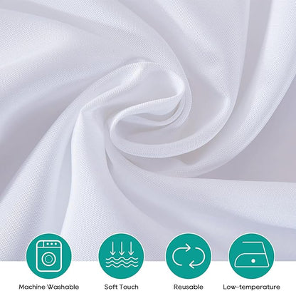 Surmente 132 inch Round tablecloths -10 Pack White Round Table Cloths, Polyester Fabric Table Covers for Weddings, Banquets, or Restaurants
